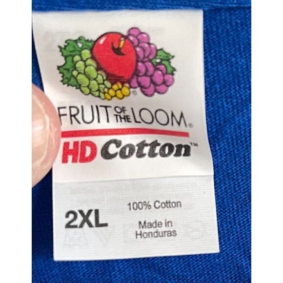 NWOT Fruit of the Loom HD Cotton Short Sleeve T-Shirt Crew Neck Mens 2XL Blue - Picture 6 of 6